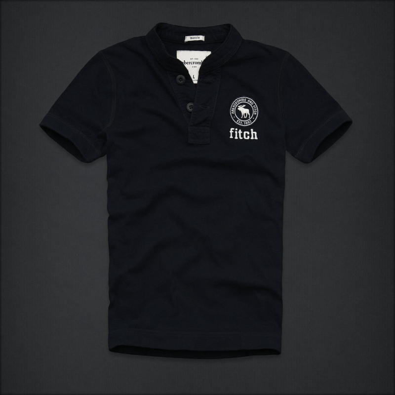 Abercrombie Fitch Hombres Ponte de pie de cuello Corto Remera AF5748